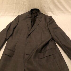 Versace Collection Brown Windowpane Lana Wool Sport Jacket Size 54(EU) /44R (US)